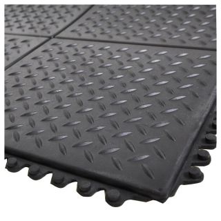 Covor de cauciuc, profil diamant, SBR/NR, negru,13 x 900 x 900 mm