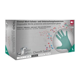 Manusi unica folosinta Ampri SOLIDSAFETY CHEMN SPECIAL, verde, mas. L, 100 bucati