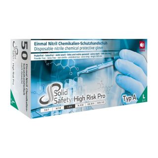 Manusi unica folosinta Ampri SOLIDSAFETY HIGH RISK PRO, albastru, mas. L, 100 bucati