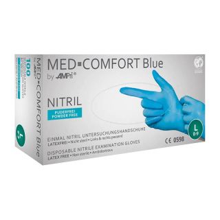 Manusi unica folosinta Ampri MED-COMFORT, albastru, mas. XL, 100 bucati