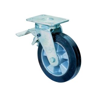 Roata pivotanta cu frana BS Rollen RR120, cauciuc + aluminiu, negru, 700kg, 300x60mm