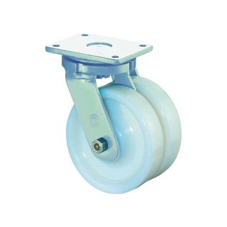 Roata dubla pivotanta BS Rollen S100, plastic, alb, 2000kg, 250x60mm