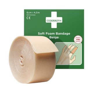 Pansament din spuma Soft Foam, bej, 6cm x 4.5m, CEDERROTH