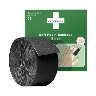 Pansament din spuma Soft Foam, negru, 6cm x 4.5m, CEDERROTH