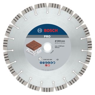Disc diamantat caramida/beton armat Bosch PRO Abrasive, 300x20/25.4x2.8mm