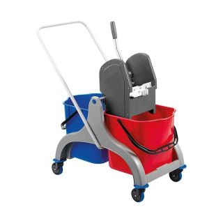 Carucior pentru curatenie Lucky Max, cu 2 galeti de 25 l, 690 x 420 x 900 mm si presa pentru mop