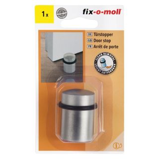 Tampon de oprire pentru usi fix-o-moll, inaltime 44mm, satinat, Ø30/35mm, metalic, fixare pe podea, SUKI