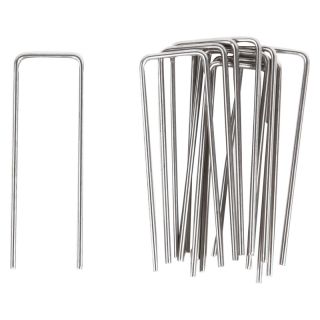 Cuie de fixare folii la sol, set 10 bucati, forma U, 100x30mm, Ø 3mm, otel inoxidabil, FLORAWORLD