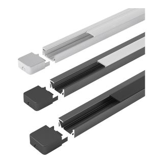 Profil ChannelLine G1, 2000 mm, negru/negru, HALEMEIER