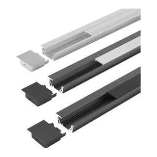 Profil ChannelLine G2, 3000 mm, din aluminiu, negru/opal, 10 bucati, HALEMEIER