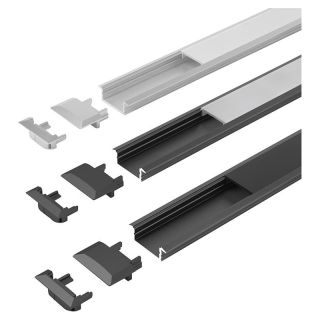 Profil ChannelLine C, 3000 mm, aluminiu/transparent, 10 bucati, HALEMEIER