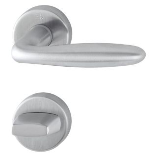 Maner pentru usa de la toaleta 37-42mm, Verona E1800Z/42KV/42KVS, rozeta cu incuietoare, 8mm, inox, HOPPE