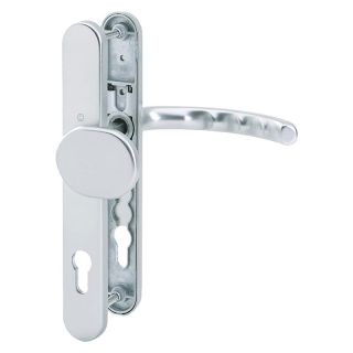 Set manere pentru usi profilate 67-72mm, Luxembourg 86G/3357N/1500, placa lunga, 8/92 mm, PZ, alb, HOPPE