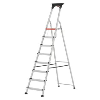 Scara dubla din aluminiu cu 8 trepte,cu treapta dubla, inaltime 1,81m, ALU-PRO cu platforma, HYMER