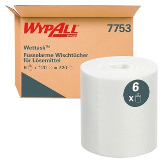 Laveta de stergere WYPALL Wettask 7753, 30.5 x 15 cm, 120 foi, alb, KIMBERLY-CLARK