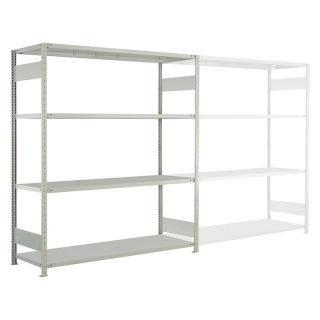 Rafturi conectabile Plug-In META Clip S3 compartiment mare XXL, unitate de baza, zincat, 2000 x 1700 x 400, portanta 200 kg/polita, 4 polite, META