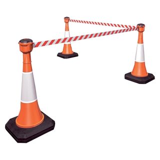 Con de trafic 750 mm, bariera din plastic cu reflector man.