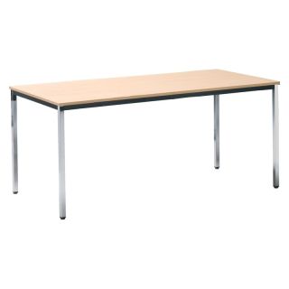 Masa de conferinta, 1400 x 800 mm, inaltime 720 - 735 mm, blat 18 mm, crom/fag
