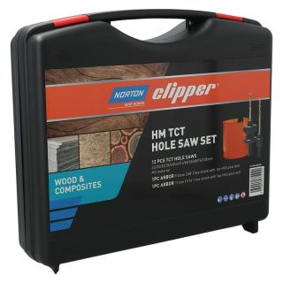 Set carote TCT pentru lemn, cu burghie de centrare, 22 - 102 mm, 14 piese, NORTON CLIPPER