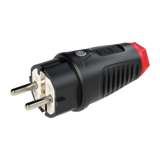 Fisa de contact de protectie IP54 cauciuc solid + impamantare s. 16A / 250V AC / 3p (2P+E)