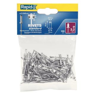 Nituri oarbe standard, Al/otel, cap plat rotund, 3.2x12mm, 100buc, GESIPA