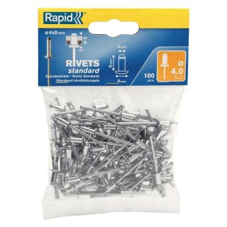 Nituri oarbe standard, Al/otel, cap plat rotund, 4x8mm, 100buc, GESIPA