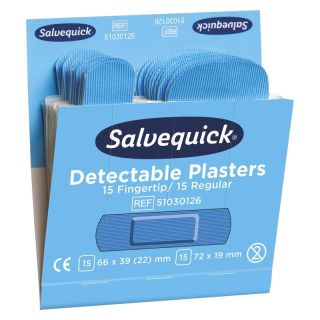Kit reumplere dispenser leucoplast, plasturi, 6 x 30 buc, Salvequick 51030126, detectabile, impermeabile, CEDERROTH