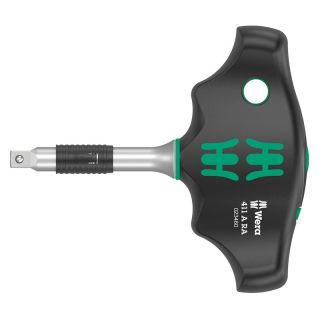 Maner surubelnita Wera 411 RA, cu clichet , maner in T, pentru tubulara 1/4", 45mm