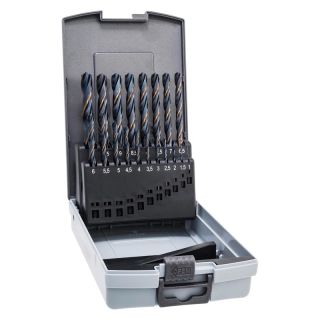 Set burghie Alpen HSS, cilindrica, 1-10mm, 19 bucati