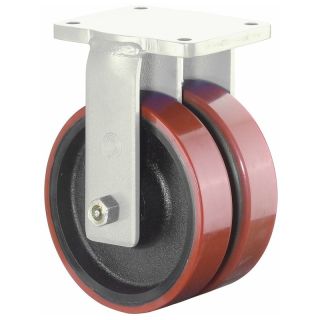 Roata dubla BS Rollen S110, poliuretan + fonta, rosu, 2000kg, 300x50mm