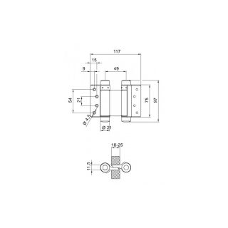 Balama pentru usi batante Nr.29, inox, pentru usi cu greutate max. 15kg, DENI