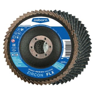 Disc lamelar pentru otel, inox, 115mm, drept, gran.40, zirconu-corindon, Dronco