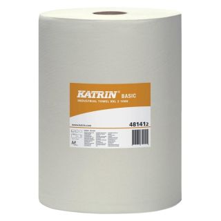 Rola servetele de curatat Basic XXL 1000, 38 x 38 cm, 2 straturi, 1000 coli, alb natur, KATRIN