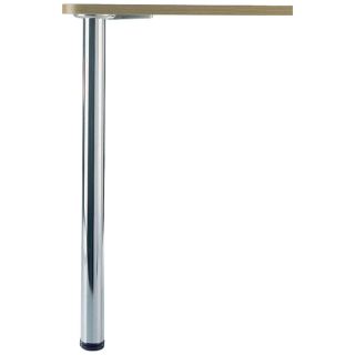 Set picioare de masa, din otel, Ø 60 mm, 710 - 735 mm, aspect de inox, 4 buc