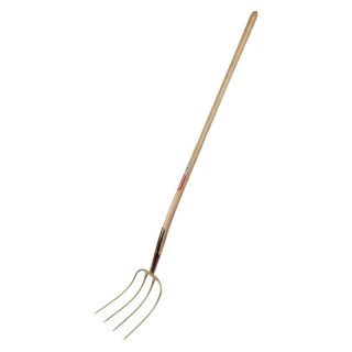 Furca de gunoi de grajd 31198 4zkg gold, cu maner de frasin