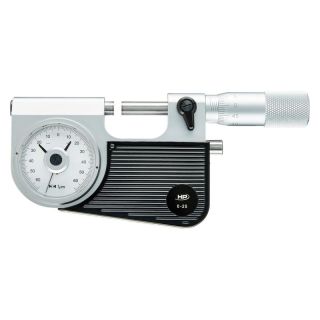 Micrometru de precizie, cu cadran, 0-25mm, ax Ø 7.5mm, pas 0.5mm, HELIOS PREISSER