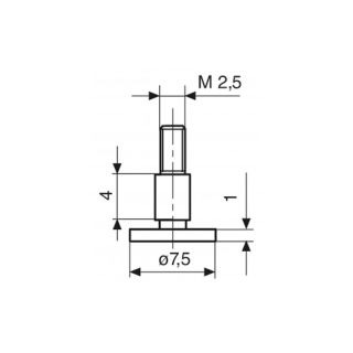 Placa de masurare pentru subler de adancime DIGI-MET, M2.5, 6x7.5mm, HELIOS PREISSER