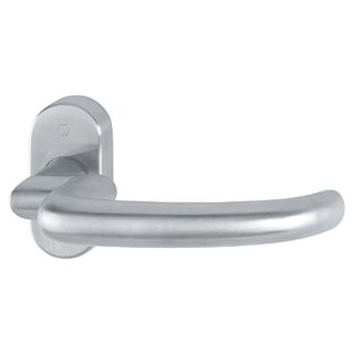 Maner pentru usi profilate, ignifug, pe rozeta, San Francisco FS-E1301GF2/55, jumatate de set, F69 mat, 9mm, HOPPE