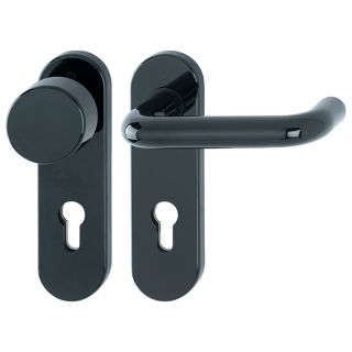 Set maner pentru usa FS-K58/353K/138, Serie Paris, 72/9mm, PZ, plastic, negru mat, sild scurt, pentru usi 40-66mm, HOPPE