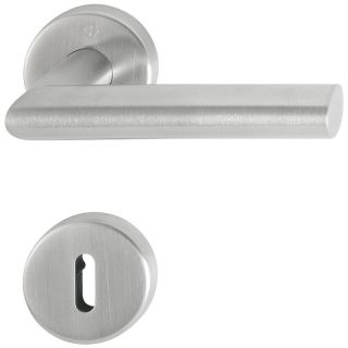 Maner pentru usi de interior Amsterdam E1400Z/42KV/42HKVS, rozeta pentru maner si cheie, 8mm, PZ, inox, HOPPE