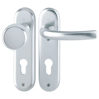 Clanta pentru usi de coridor Tokyo 53/273KP/1710, cu placa scurta si buton, 72/8mm, PZ, F1, 37-42mm, HOPPE