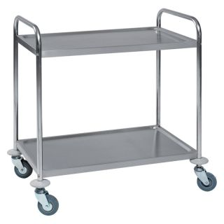Carucior de servire cu 2 etaje, 825 x 500 mm, din otel inoxidabil