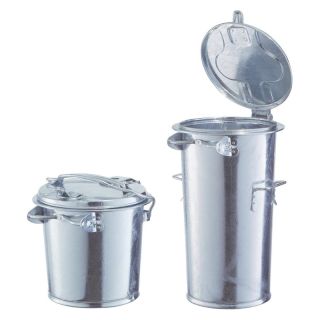 Cos colectare deseuri, din tabla de otel, 50 l, 405 x 700 x 440 mm, Ø 387/305 mm, manere laterale