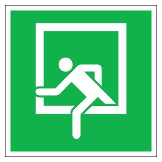 Indicator iesire de urgenta, 200 x 200 mm, autoadeziv, SAFETY MARKING