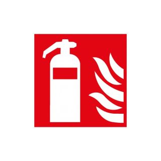 Indicator extinctor de flacari, 150 x 150 mm, folie autoadeziva, SAFETY MARKING