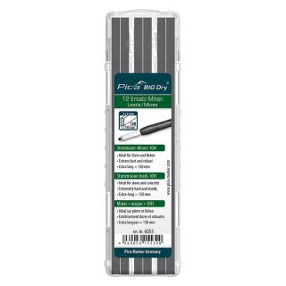 Set mine pentru creion tamplar BIG Dry 10H, 150mm, 2x5mm, negru, 12buc, PICA