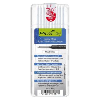 Mine de rezerva pentru marker gauri adanci Dry, Ø 2.8mm, insolubil, grafit, 10 buc, PICA