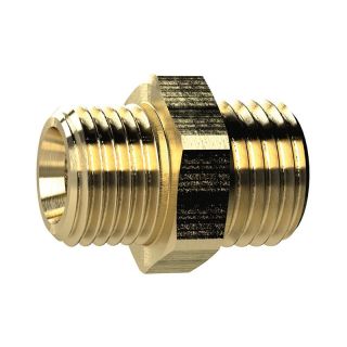 Niplu cu filet dublu, metric/inch, M5/G 1/4, 19 mm, alama, pentru cheie 17 mm, RIEGLER