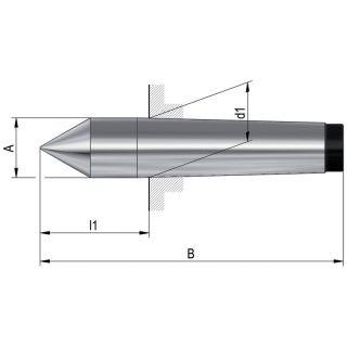 Varf de centrare fix, MK3, A44mm, Ø24.1mm, DIN806, 13711, ROHM