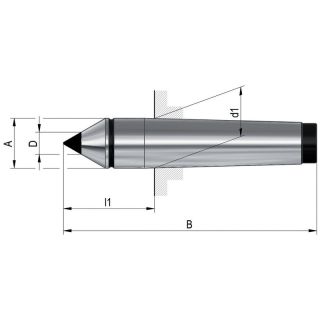 Varf de centrare fix, din carbura, tip 667, MK2, A36, Ø18mm, DIN806, 17171, ROHM